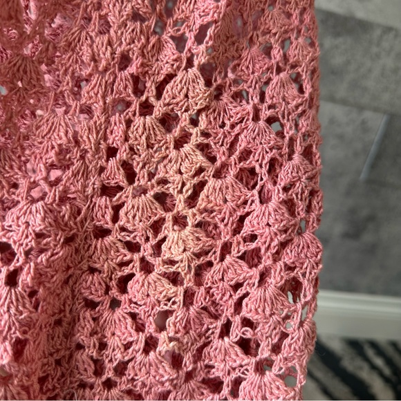 Pink Crochet Maxi Dress size M - Picture 5 of 9